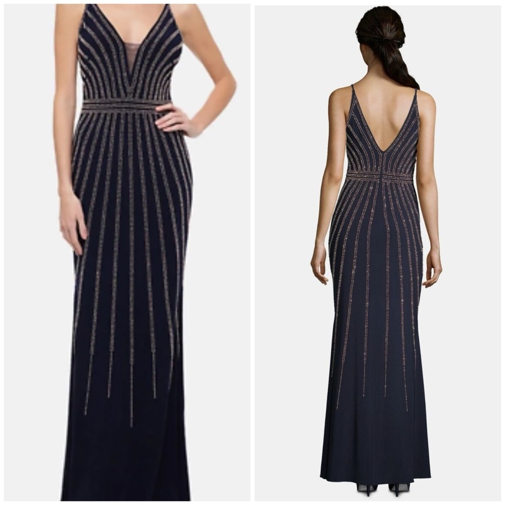 Melanie Lynn Beaded Party Gown